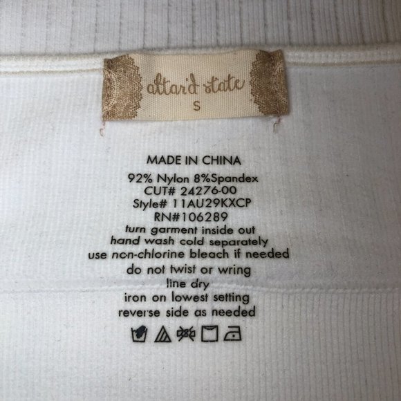 NWOT Altar'd State White Soft Ribbed Bra Size Small/32-34 A/B - Picture 7 of 7
